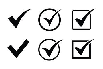 Check Mark Icon symbols vector, website computer and mobile interface approval icons, tick mark confirmation symbols © Ayat0002
