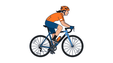 Obraz premium Woman Cyclist Riding Bicycle