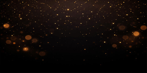 Abstract magic glow of fireworks in the dark night sky filled with shiny winter snow particles and a blue cosmos galaxy star field © Kazim