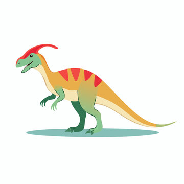 Cartoon Parasaurolophus Dinosaur