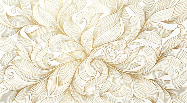 Sophisticated golden floral filigree pattern