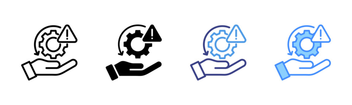 Risk Management Icon Set Multiple Style Collection