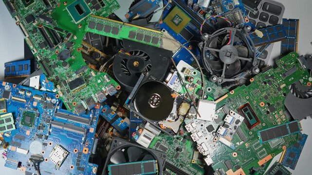 E-waste discarded electronics from servers, AI deep learning datacenters and clouds, network gear, cpu and gpu, ram dram memory. And SSDs with HHD hard drives.  Contain valuable rear earth materials.