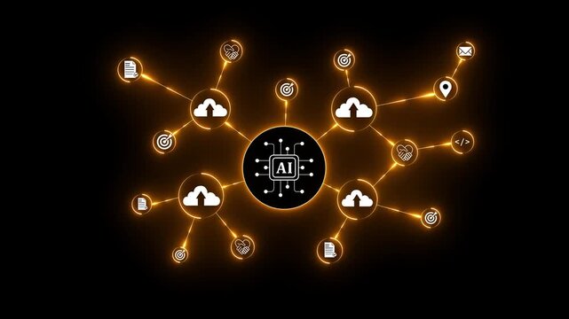 Digital transformation change management, internet of things. new technology bigdata and business process strategy, customer service management, cloud computing, smart industry.Ai technology.4k video