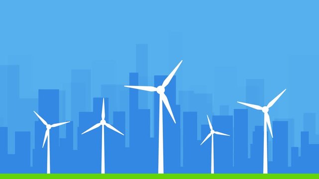 Wind turbines - loop background
