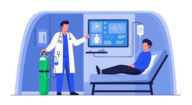 Medical Examination and Treatment of A Patient Within a Sealed Hyperbaric Chamber