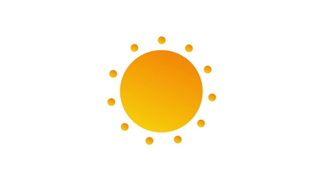 Vector illustration of a bright yellow sun with rays isolated on white background doodle animated 4k stock video