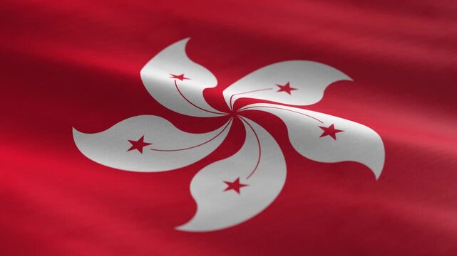 Hong Kong - waving flag loop