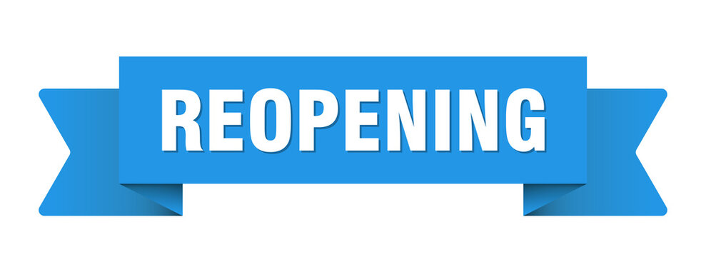 reopening ribbon isolated on transparent background. reopening ribbon