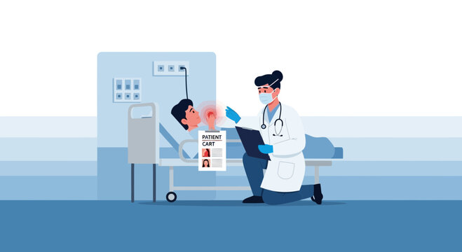 Medical Examination and Health Checkup for Patient in a Modern Hospital Setting