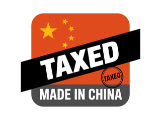 Obraz premium A vector graphic illustration of a Chinese flag badge with a taxed stamp