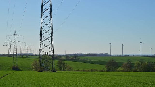 Stromast, Fr&uuml;hling, Custenlohr, Uffenheim, Landkreis Neustadt an der Aisch-Bad Windsheim, Mittelfranken, Bayern, Deutschland