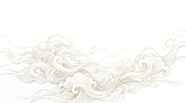 Traditional chinese style cloud pattern illustration