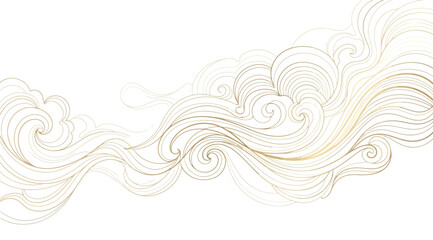 Fototapeta premium Traditional chinese style golden cloud pattern, elegant oriental decorative element, auspicious cloud vector illustration