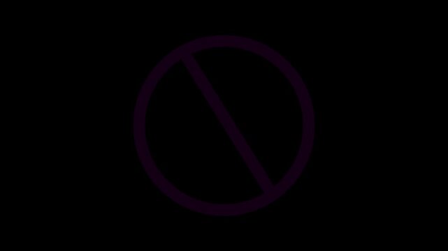 A purple  circle is basically meant as a danger signal here so t hat people can understand the danger very quickly.4K video animation 