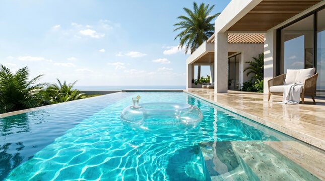 Luxury Infinity Pool by Modern Villa
