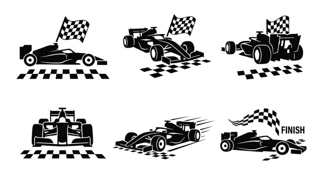 Finish line race cars vector racing start