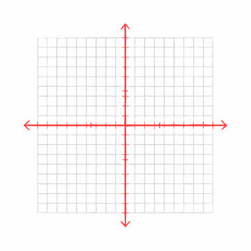 Blank Cartesian Coordinate Grid with Red Axes