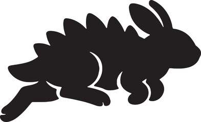 Fototapeta premium rabbit silhouette black and white animal shape on white background