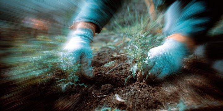 Planting a Seedling in the Garden