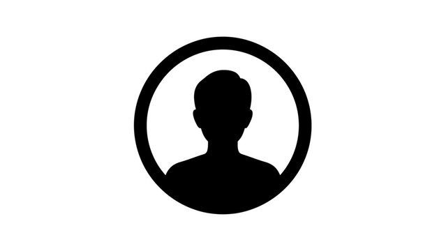 silhouette of a person in a circle profile icon for user or avatar