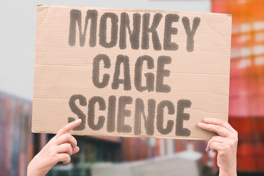 "Monkey cage science" Primate confined for research. ANIMAL. TESTING. CRUELTY. LAB. CAPTIVITY.