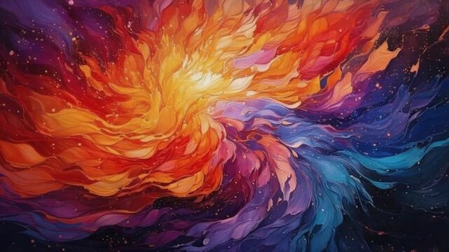 Ultra slow pulsing soft color bloom gradient shifting fire orange cosmic purple cinematic ambience