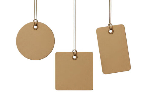 Three rustic paper tags with string for labeling