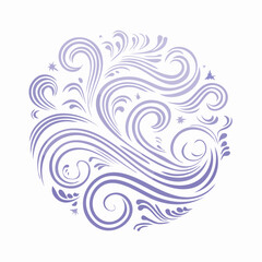 Fototapeta premium Swirling Abstract Floral Pattern in Purple