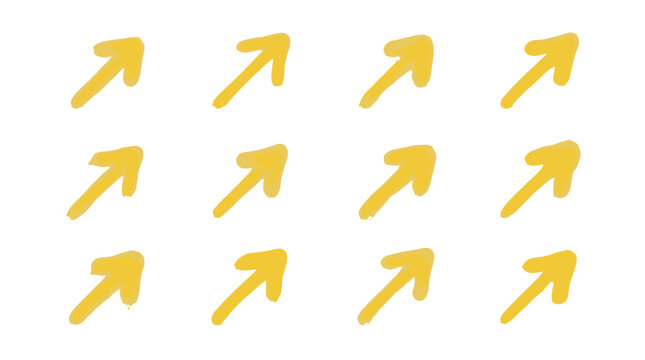 Multiple yellow arrows pointing in various directions