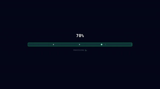 Progress Bar Animation Showing Loading Status in Digital Interface.