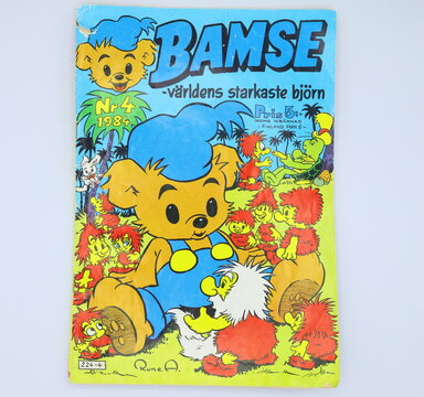Comic book Bamse. With Swedish text. Cartoon character. From 1984.