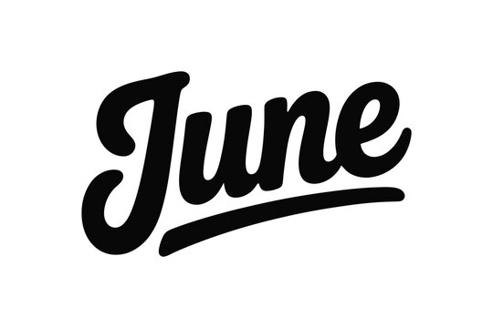 June month name in elegant cursive script