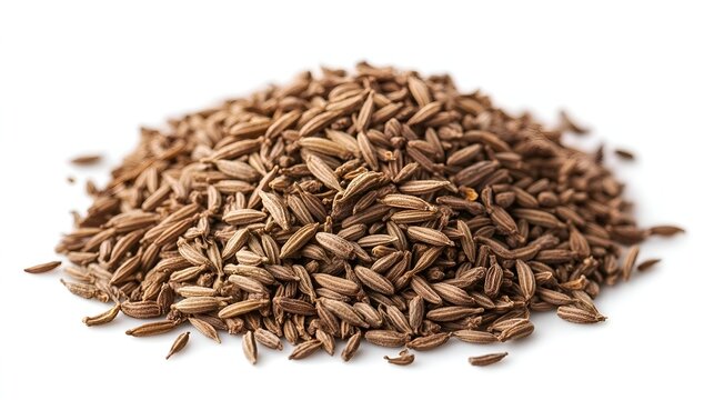 cumin seeds on white background