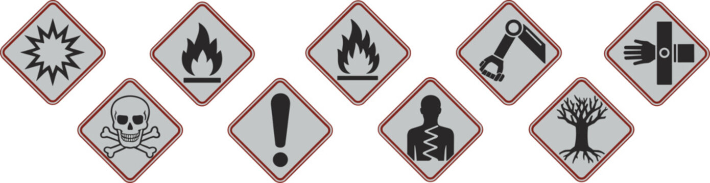 Collection Of Hazard Warning Symbols