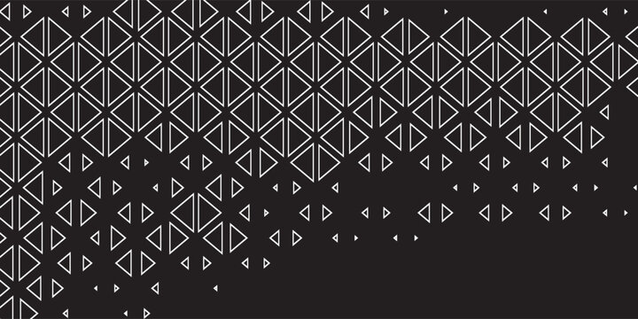 Abstract seamless pattern with glowing blue triangular geometric lines on a dark background. Modern, futuristic, and dynamic design with a clean symmetrical layout.