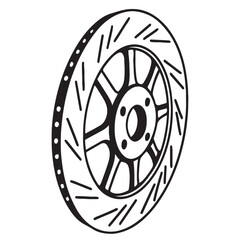 Obraz premium Performance Alloy Wheel Rim Vector Line Art Illustration