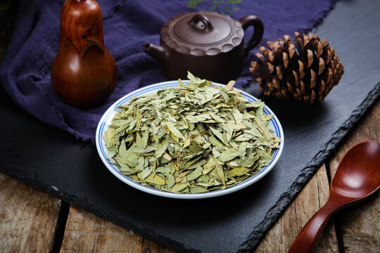 Dried senna leaves for herbal tea and natural wellness