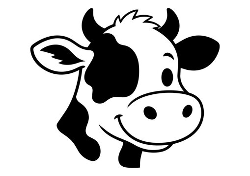 Drawing cartoon cow vector illustration/logo