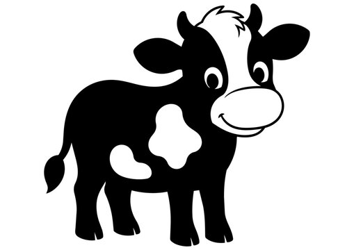Drawing cartoon cow vector illustration/logo