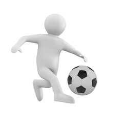 Soccer player with ball on white background. Isolated 3D illustration © Sergey Ilin