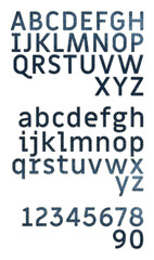 Obraz premium fonts, letters and numbers (denim design)
