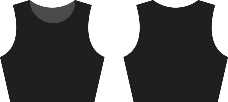 Vector illustration of black sleeveless shirts