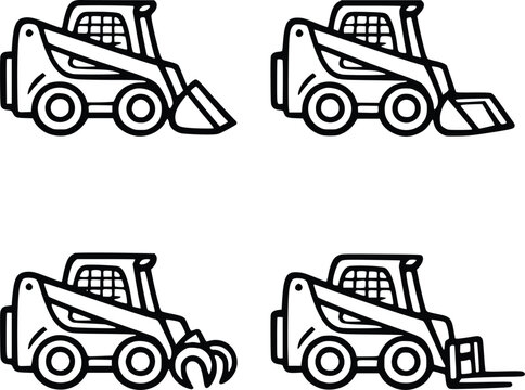 Skid steer loader vector icon