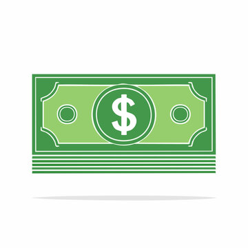 Stack of US Dollar Bills with Dollar Sign