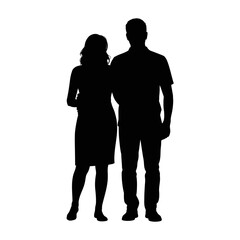 Couple silhouette stands side by side representing partnership and a strong personal connection. © RanaMuhammad