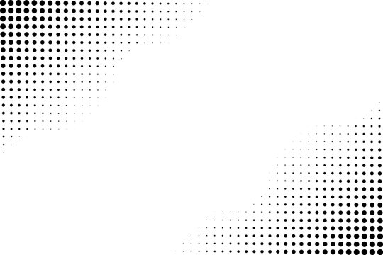 Black halftone dot corner background with radial gradient texture
