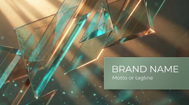 Geometric Shard Twitter Banner Template Copper Teal Abstract