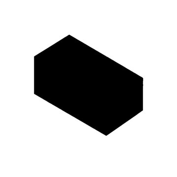 Minimalist black isometric rectangular block icon.
