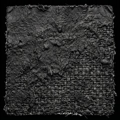 Fototapeta premium Creative Black textured background, rough stone or concrete wall, dark gray grunge surface, industrial design element 2k